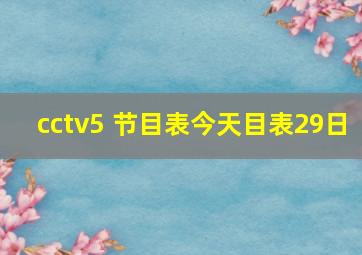 cctv5 节目表今天目表29日